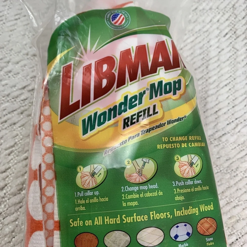 Libman Wonder Mop Refill Model 02001 Easy Change Machine Washable Refill New